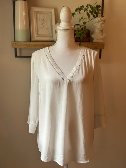 Blouse unie ivoire T.40