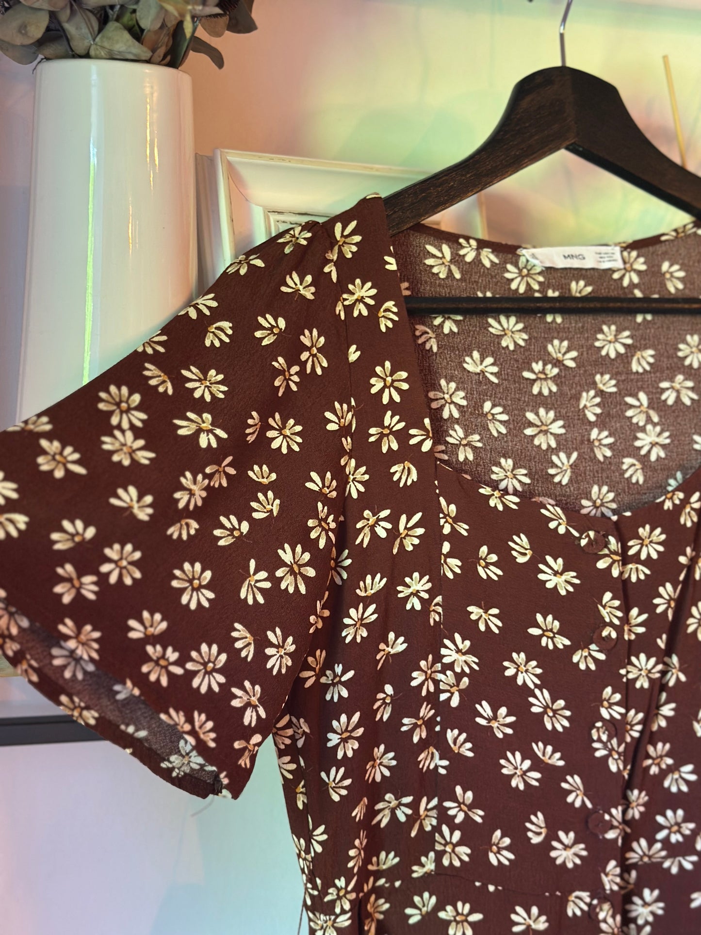 Combinaison pantalon fleurie marron T.34