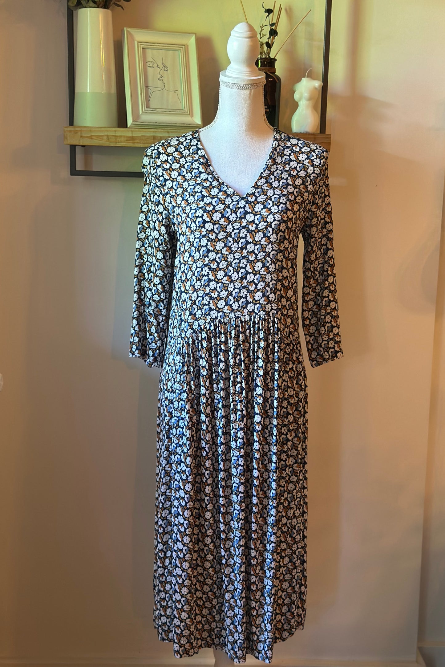 Robe longue fluide fleurie T.40