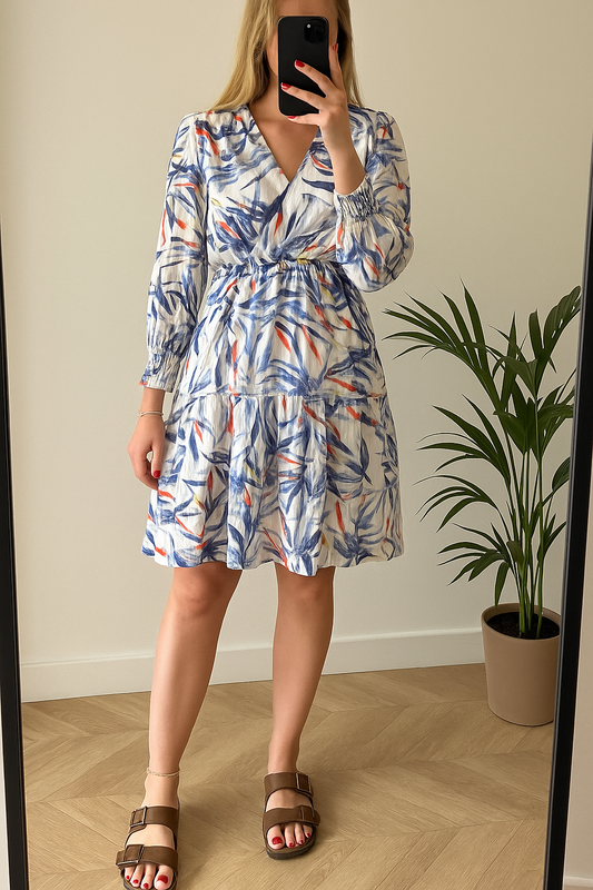 Robe imprimé feuillage T.38