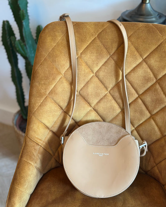 Sac trotteur rond Smooth Lune – cuir vachette naturel