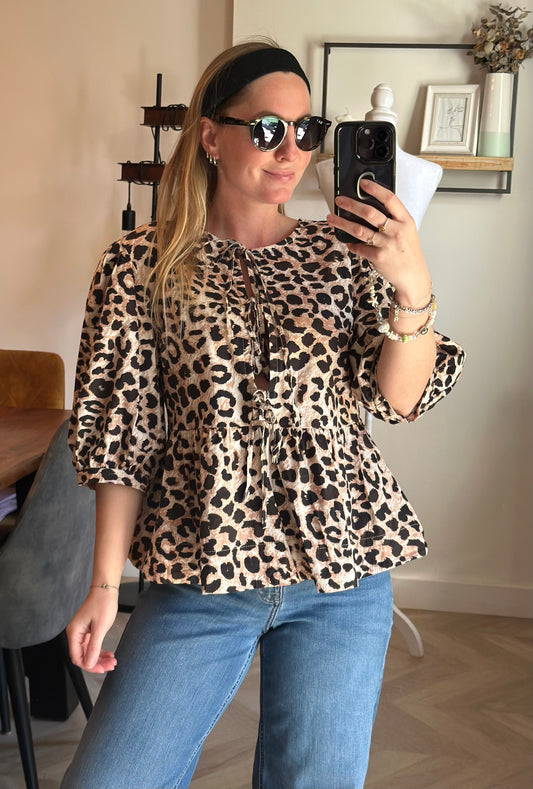 Blouse léopard bohème coton T.U