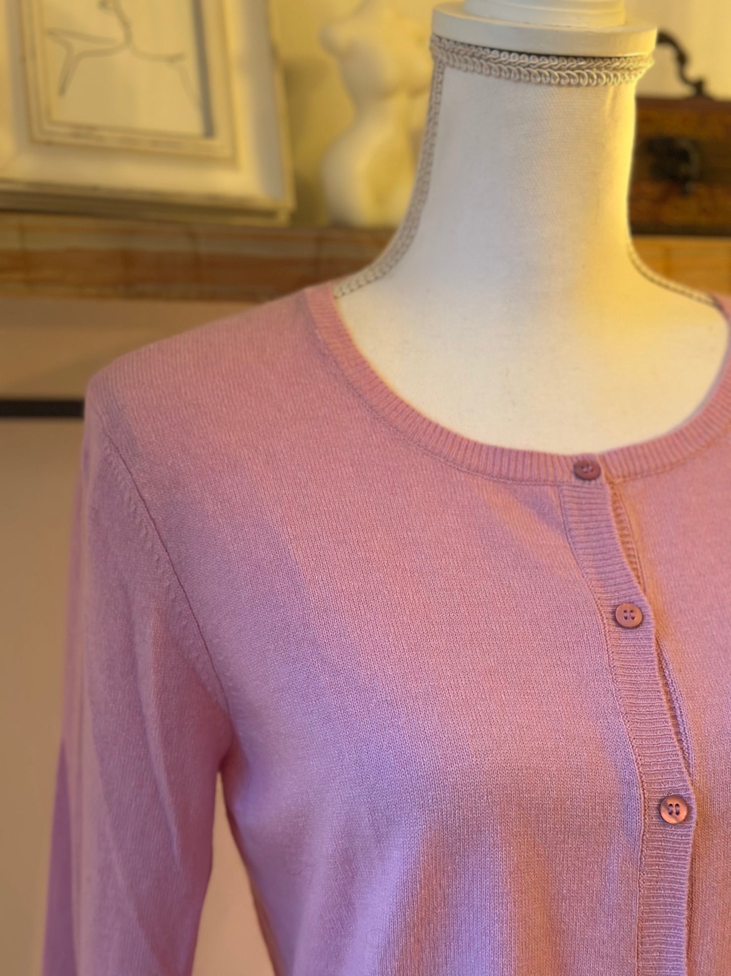 Gilet rose mélange laine et cachemire T.38