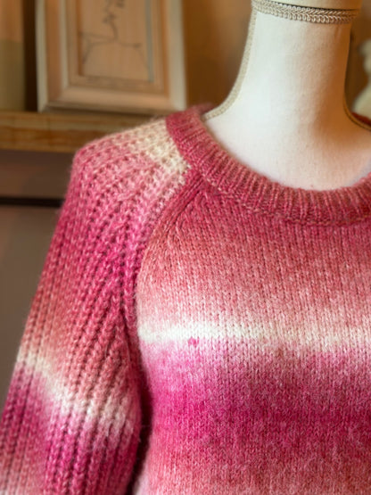 Pull dégradé rose maille douce effet fluffy T.36