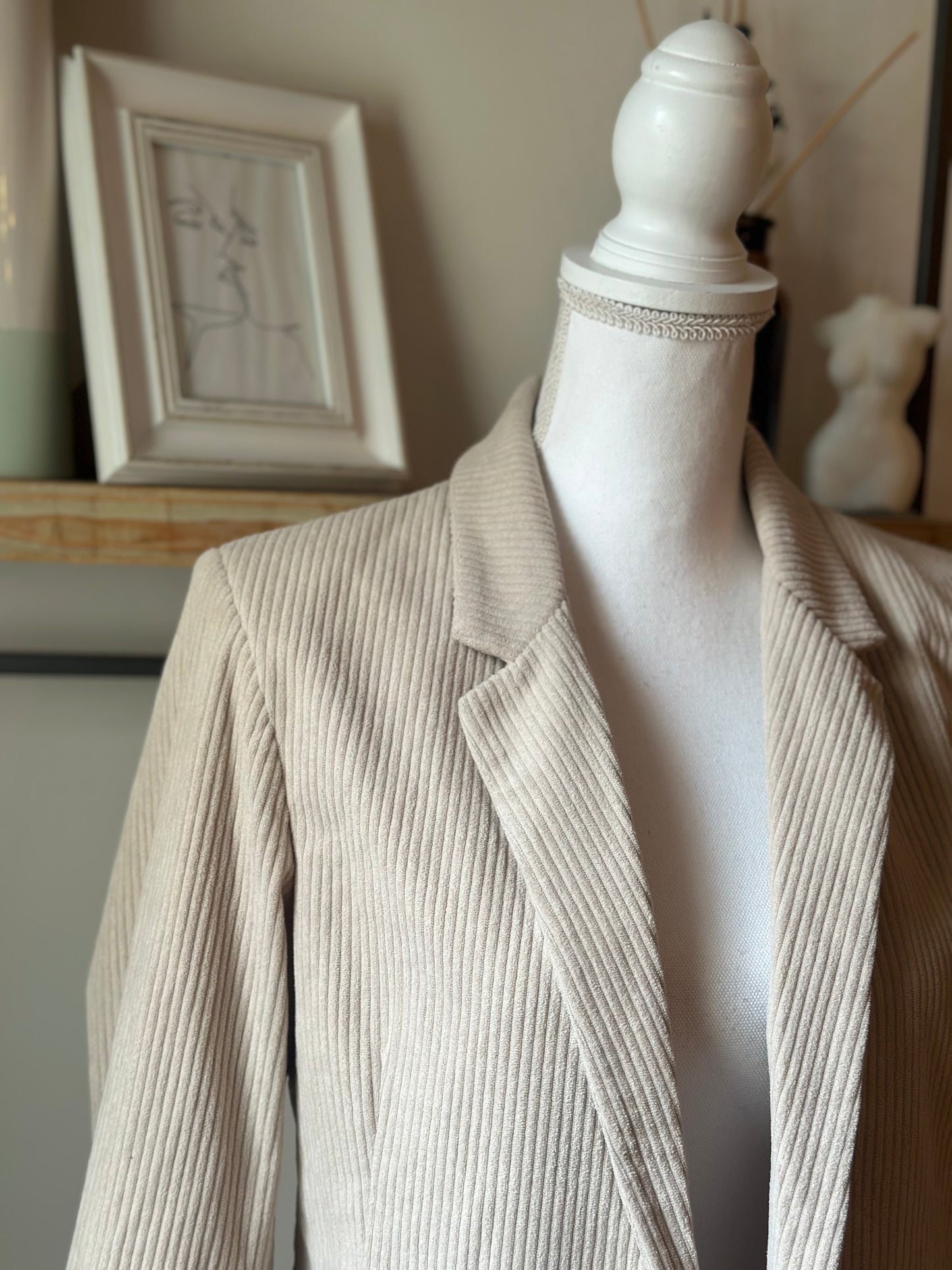 Blazer velours côtelé beige T.38