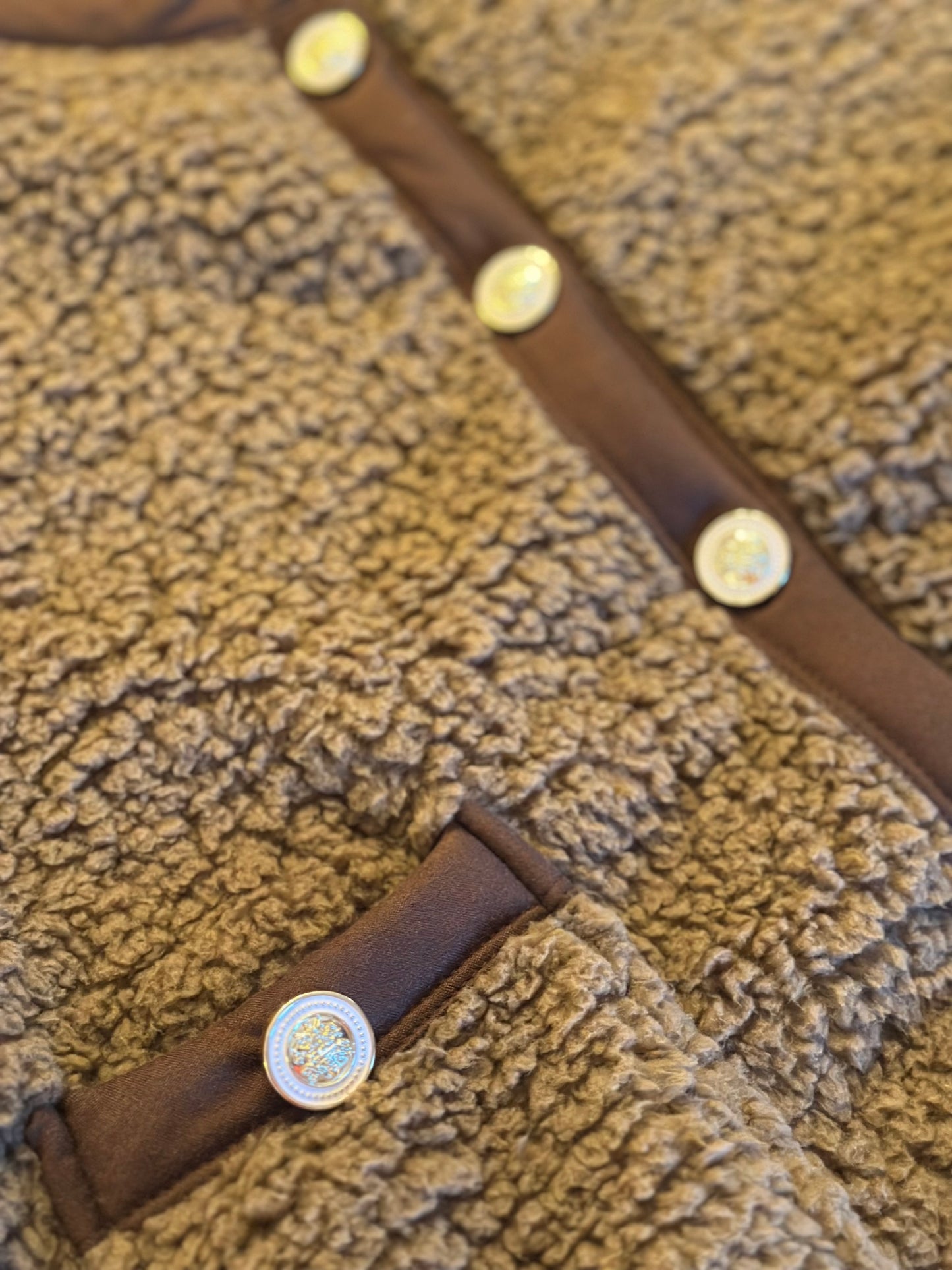 Veste Teddy effet mouton marron neuf T.36/38