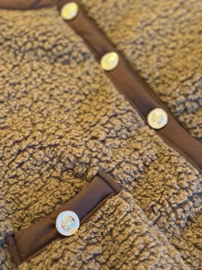 Veste Teddy effet mouton marron neuf T.36/38