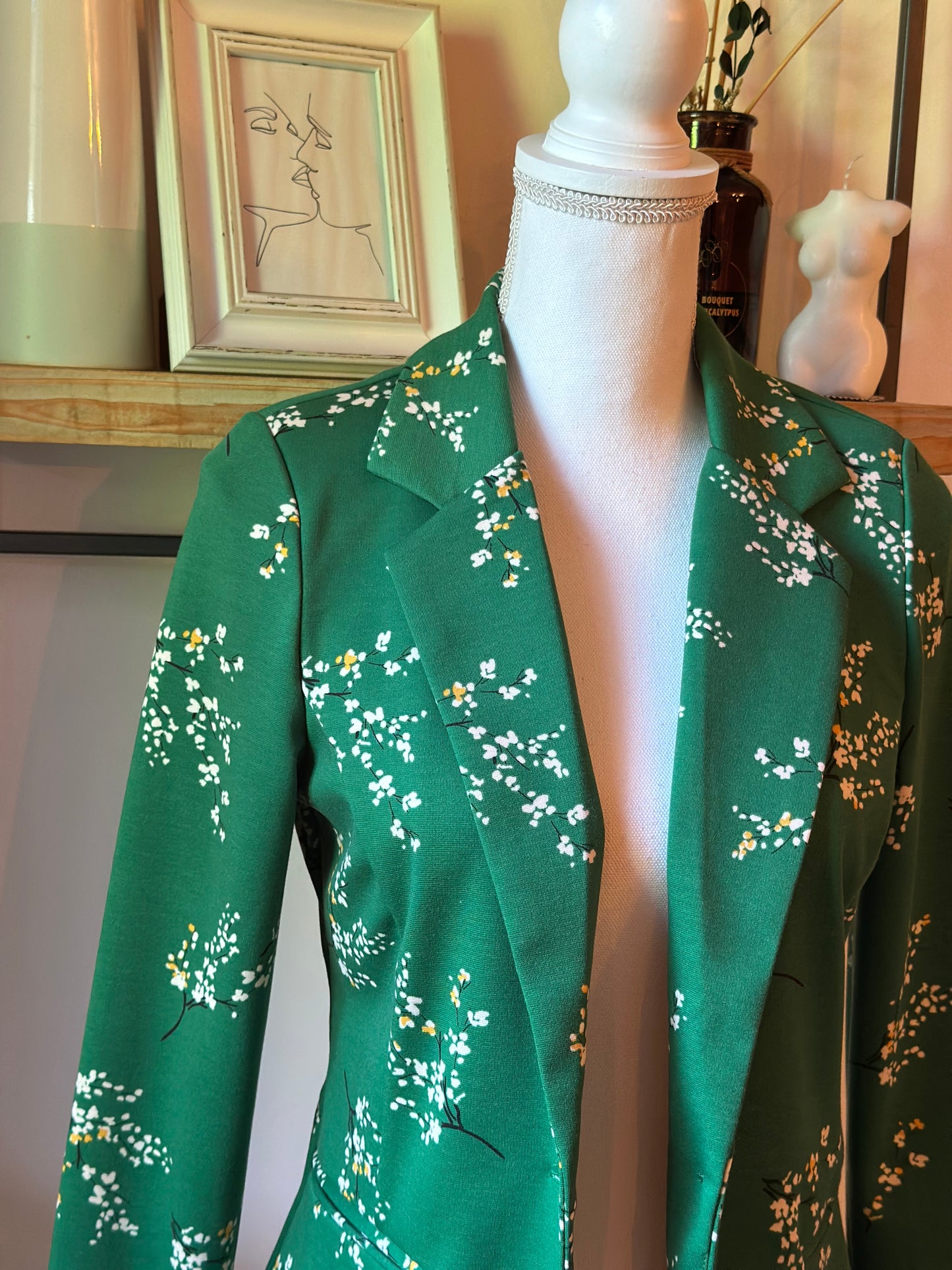 Blazer imprimé fleuri vert T.34 neuf