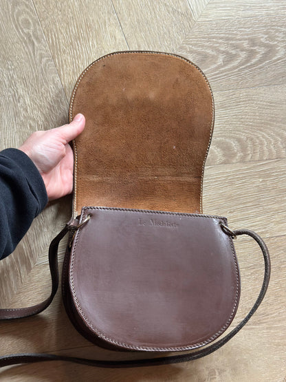 Sac bandoulière cuir marron vintage boucle métal – Made in France