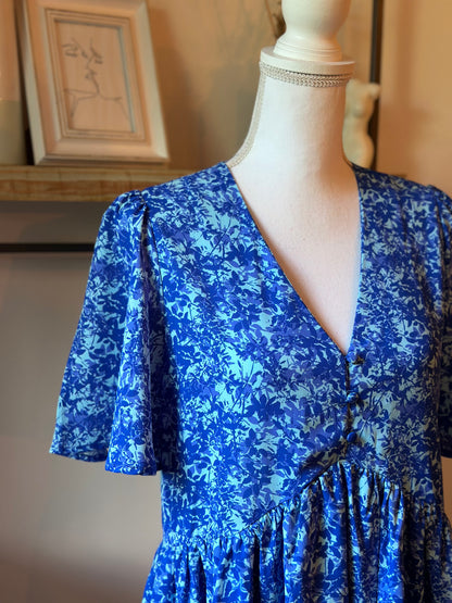 Robe fluide imprimé bleu T.36/38