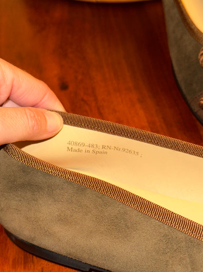 Ballerines Giesswein Vision Walk en daim kaki et marron P.39