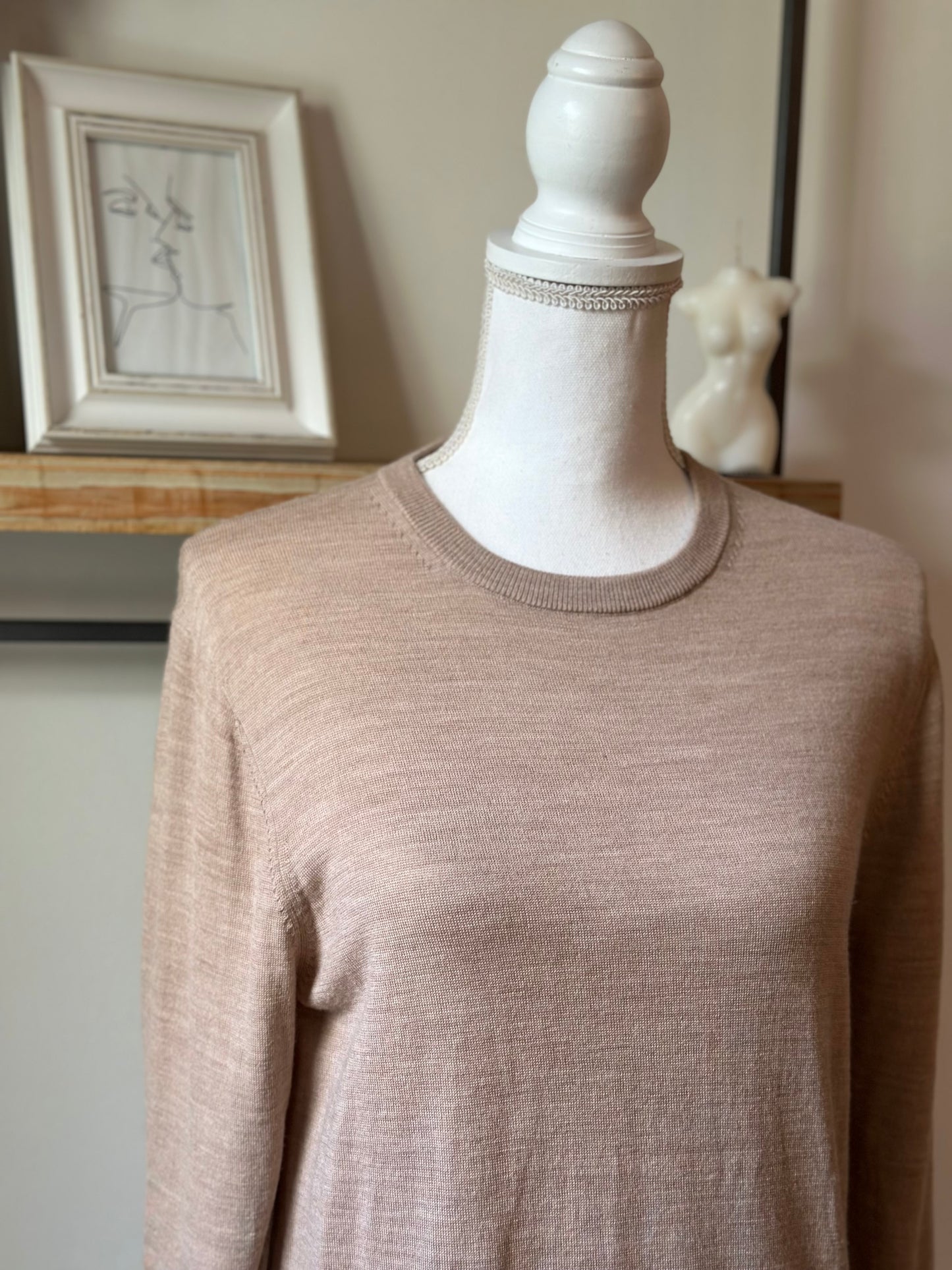 Pull laine beige 100% laine T.38