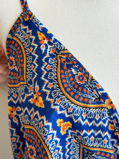 Robe longue d'été bleue à motifs T.38