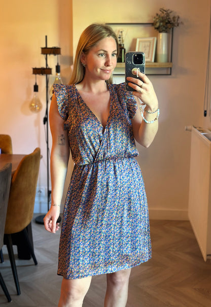 Robe imprimé fleuri bleu T.36