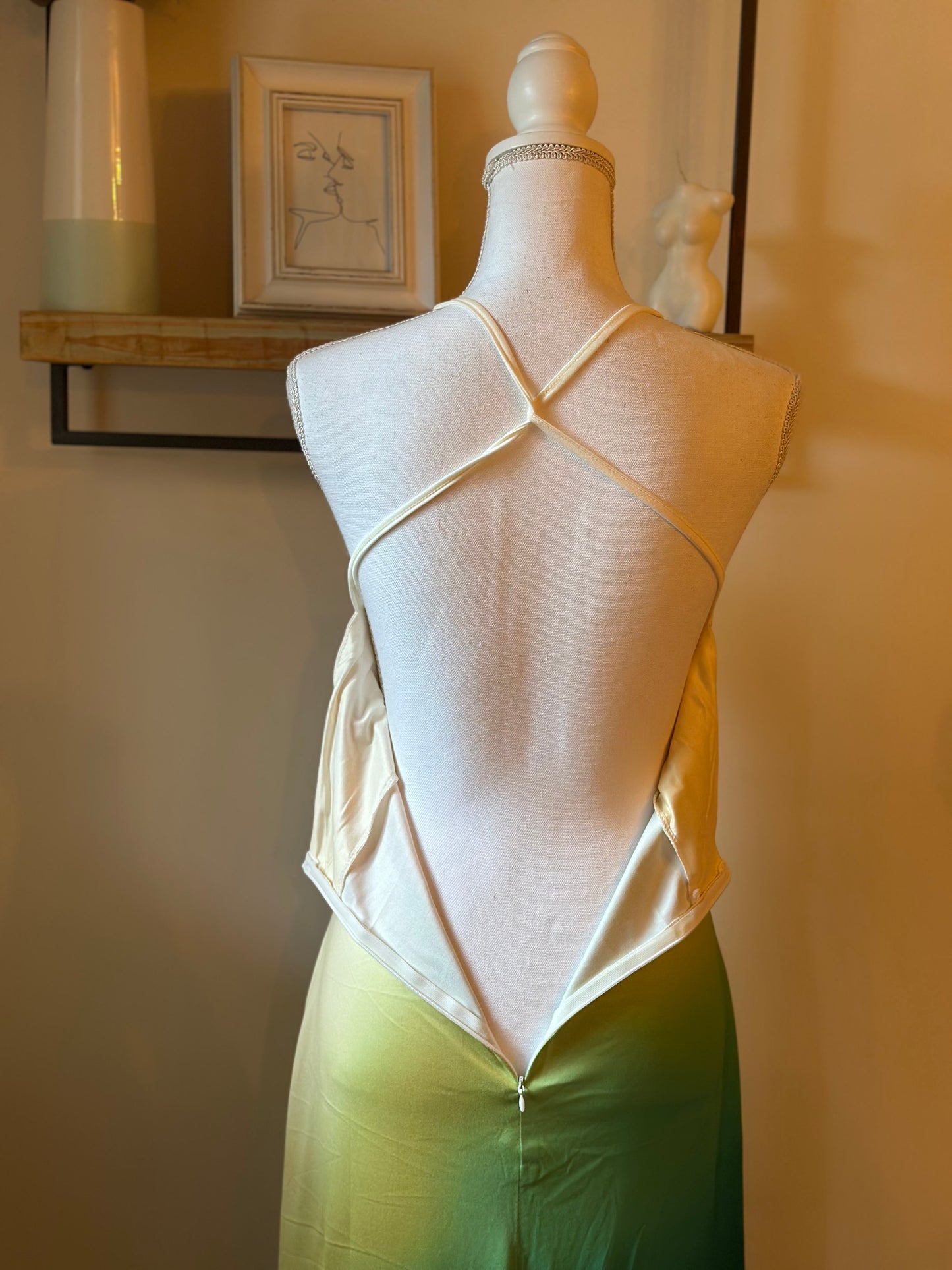 Robe longue dégradé multicolore dos nu T.36
