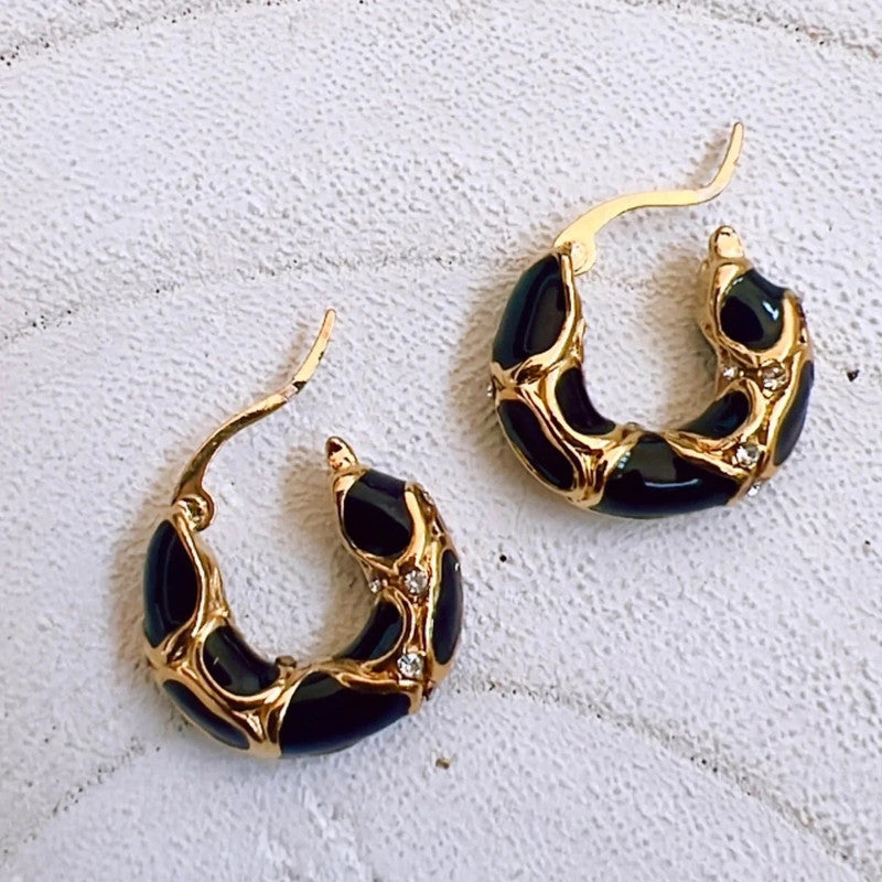 Boucles d’oreilles créoles élégantes en acier inoxydable