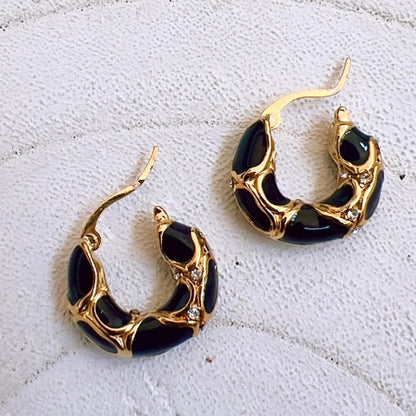 Boucles d’oreilles créoles élégantes en acier inoxydable