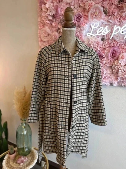 Manteau-veste à carreaux en laine  T.34