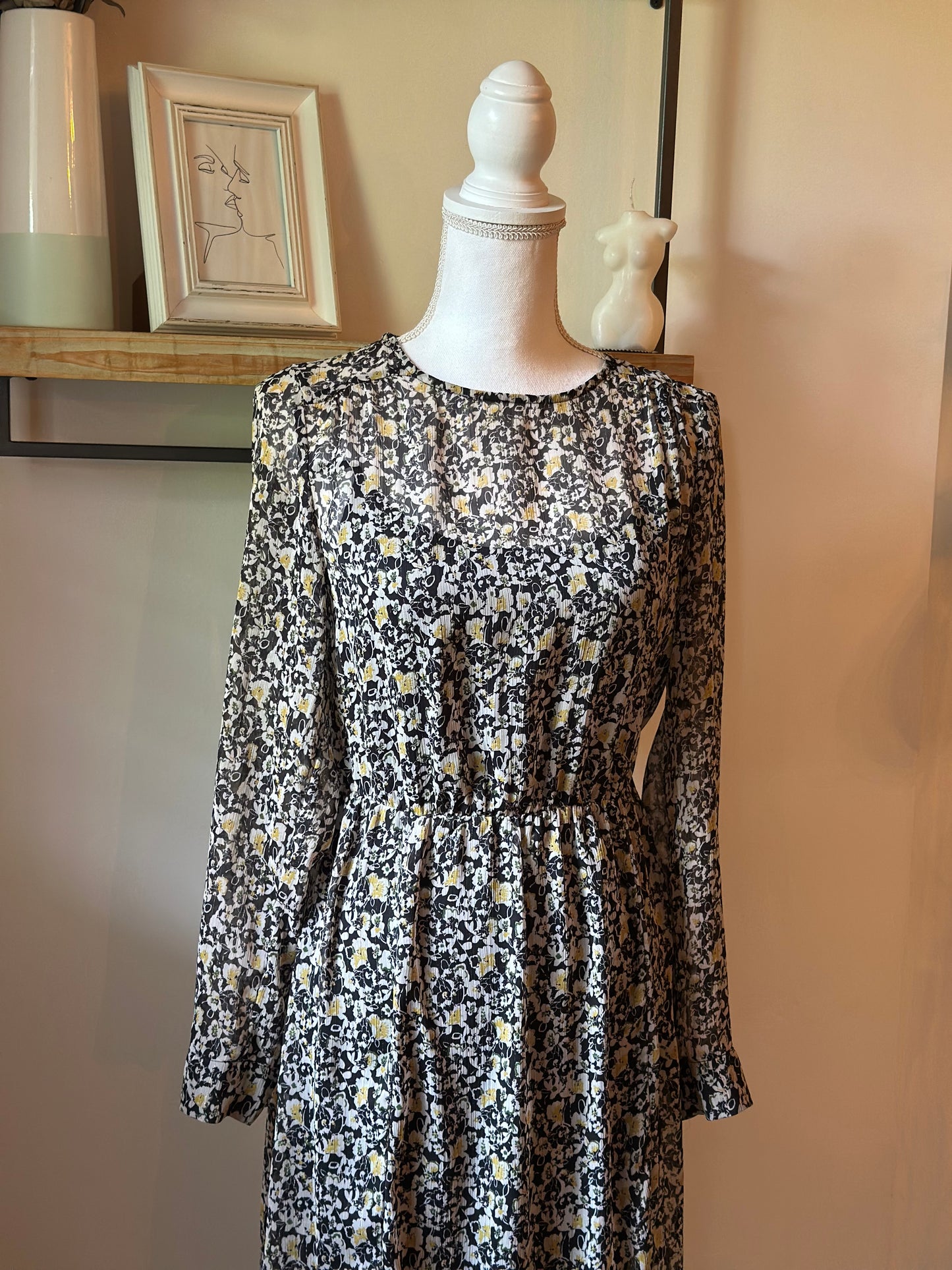 Robe longue imprimé fleuri T.36