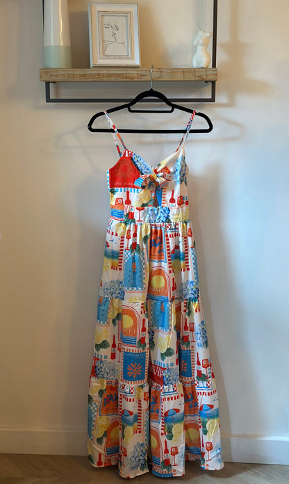 Robe longue imprimée Riviera – neuve, T.36