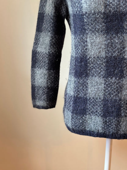 Pull à carreaux en mohair et alpaga T.38