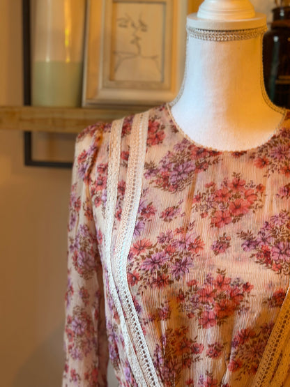 Blouse fleurie en viscose T.34/36