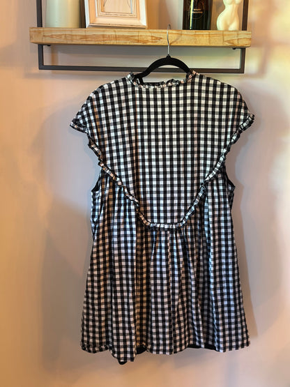 Combishort façon robe vichy noir et blanc T.40