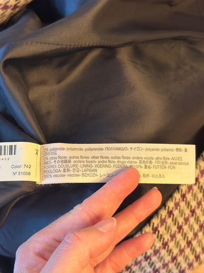 Veste blazer à carreaux pied-de-poule T.38
