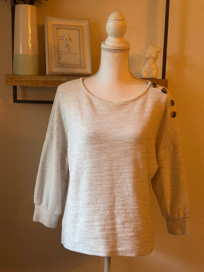 Pull maille écru irisé T.40