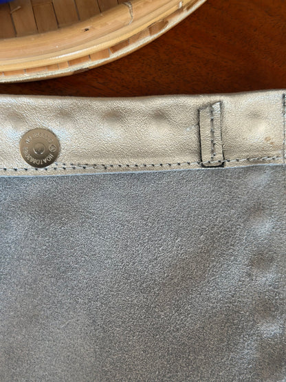 Sac bandoulière en cuir argenté
