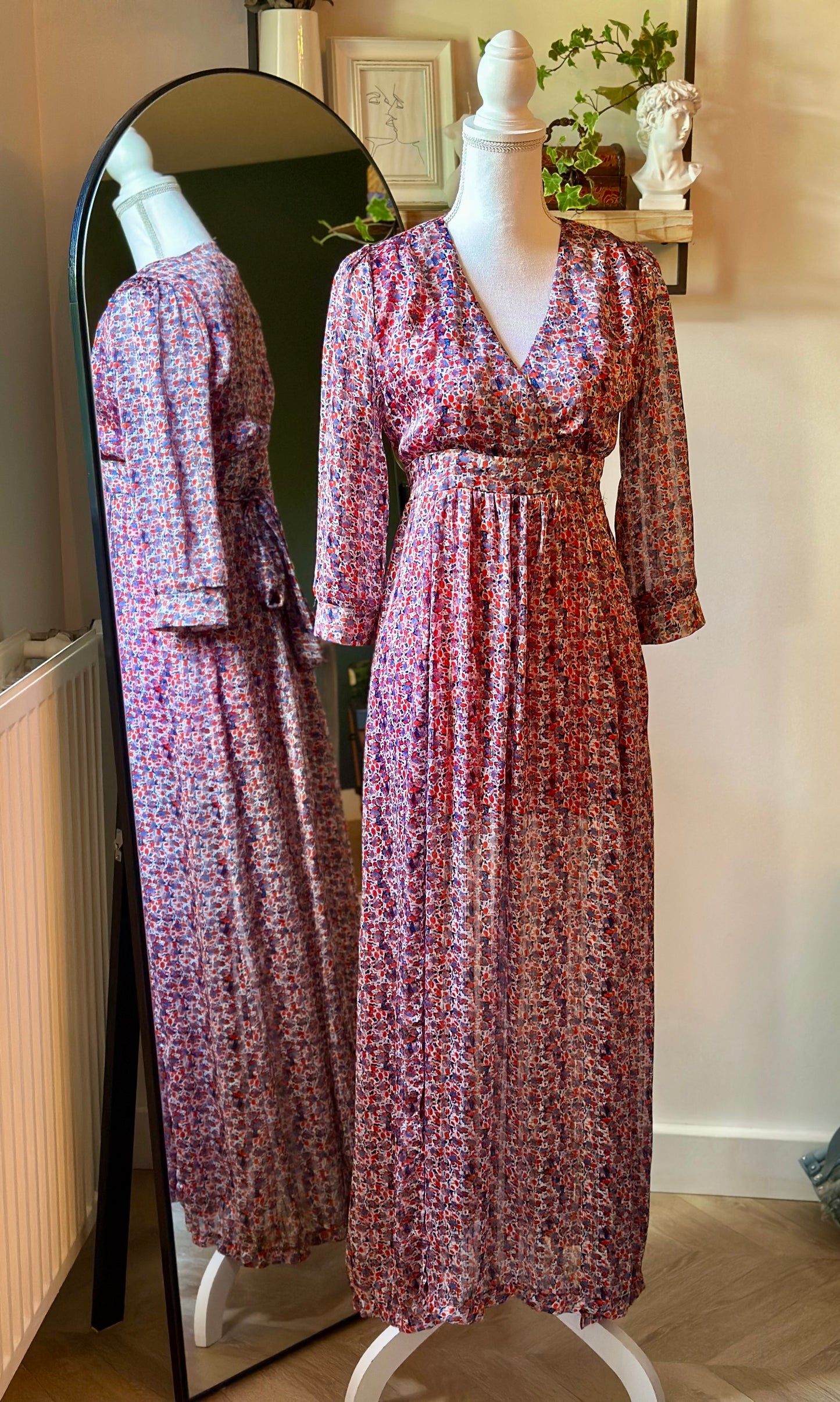 Robe longue fleurie multicolore T.36