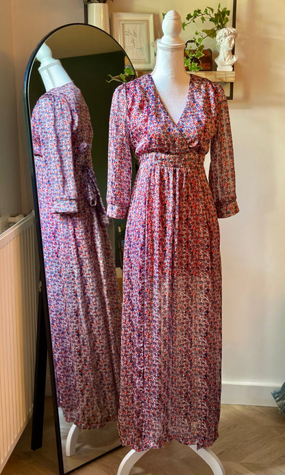 Robe longue fleurie multicolore T.36