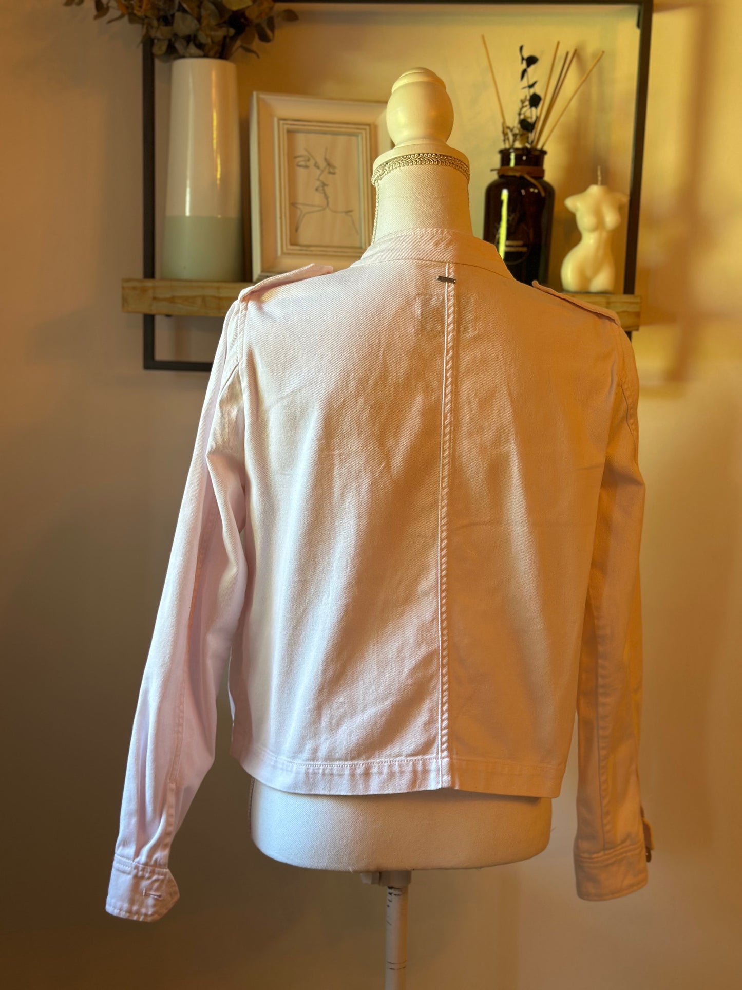 Veste saharienne en jean rose poudré IKKS T.36
