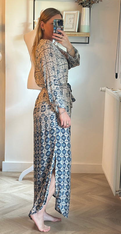 Robe longue à motifs bleus T.38