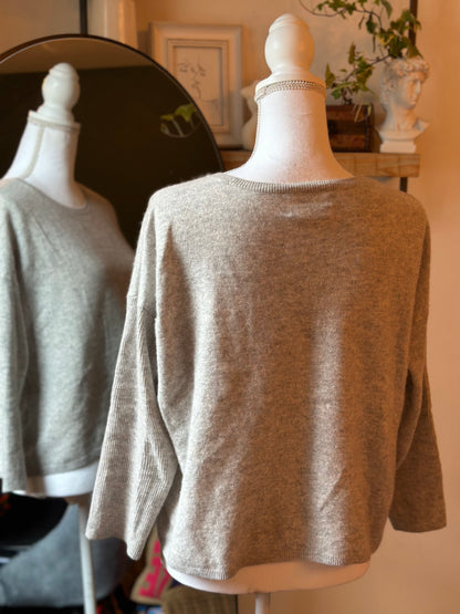 Pull en cachemire gris clair T.34/36