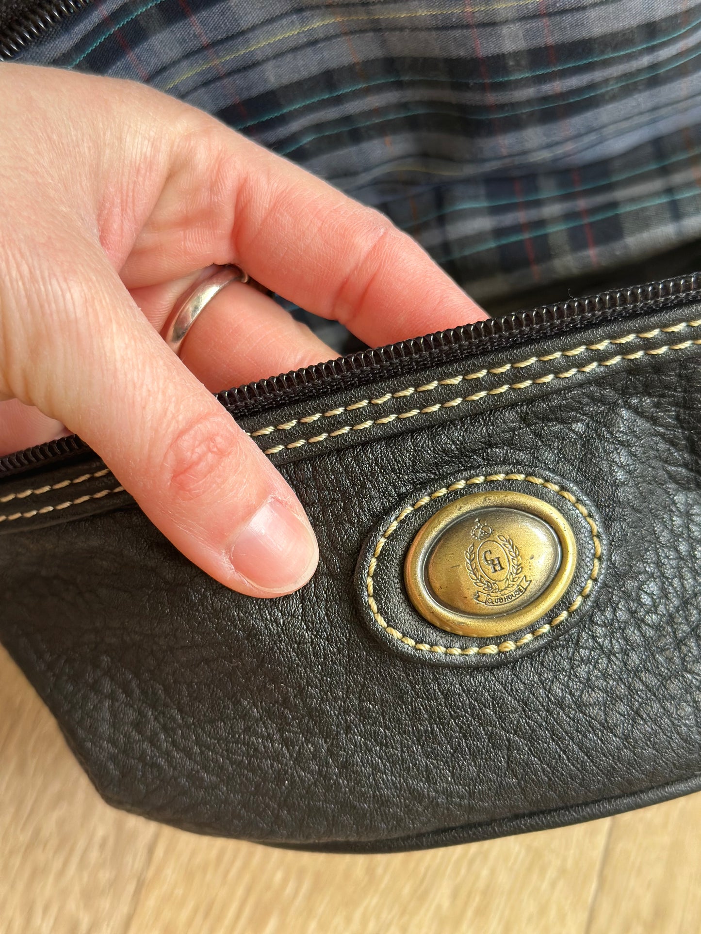 Banane vintage unie simili cuir 90s modèle unisexe