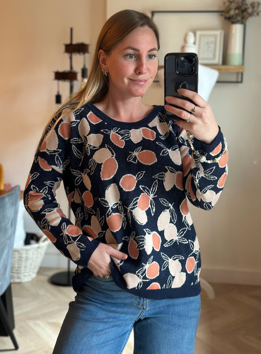 Pull imprimé fruits lurex modèle Berto T.38