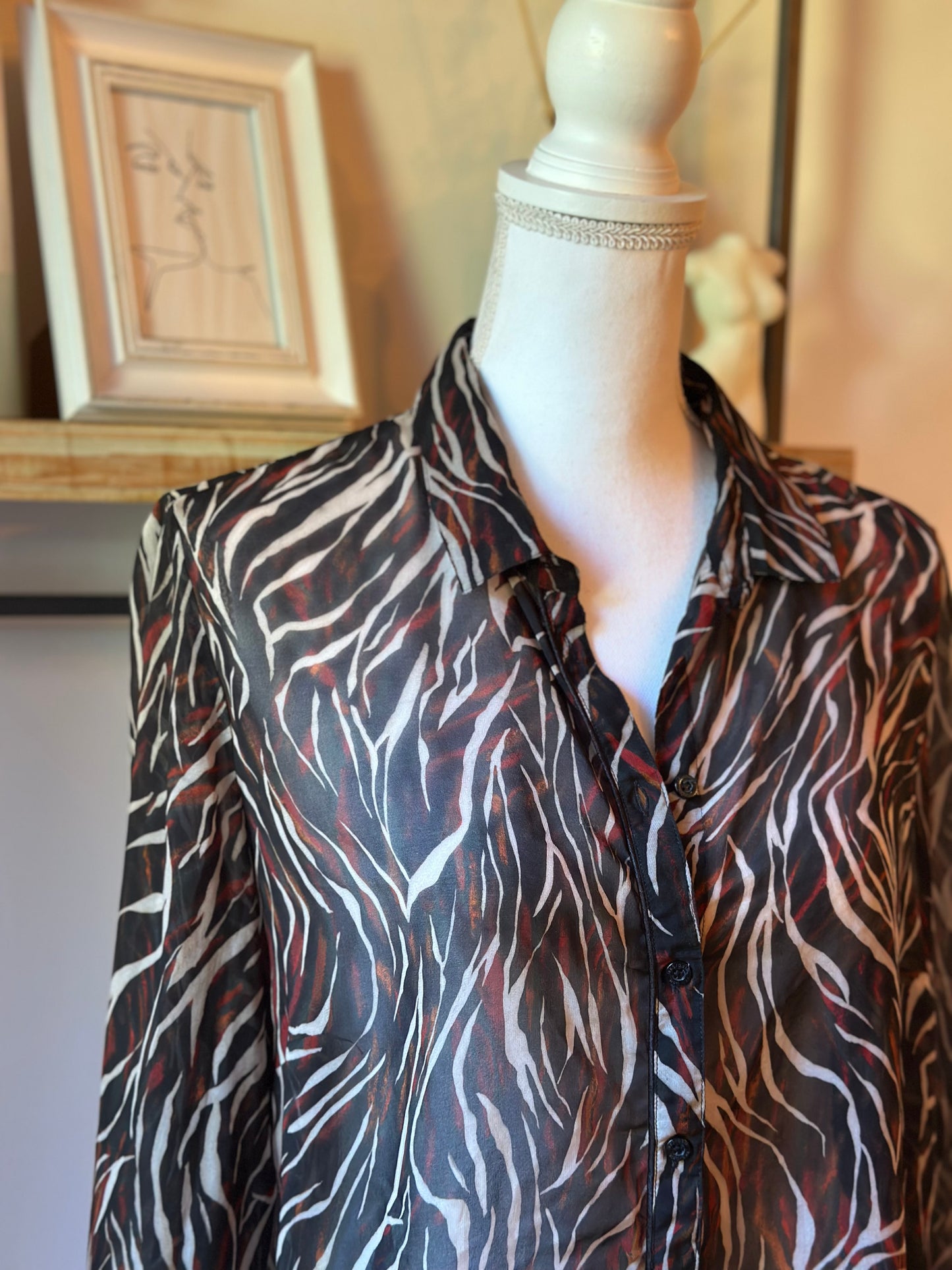 Chemise fluide imprimé zébré IKKS taille 42 comme neuve