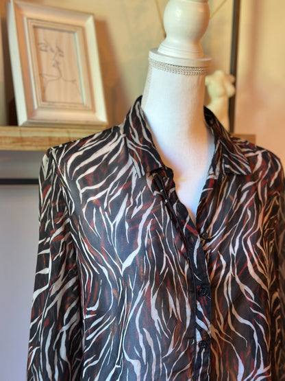 Chemise fluide imprimé zébré IKKS taille 42 comme neuve