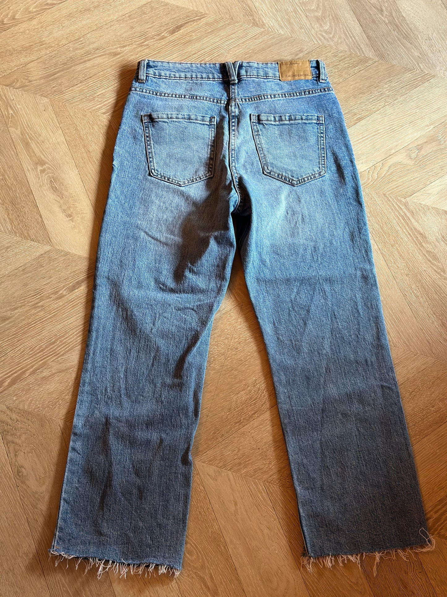 Jean droit cropped denim T.36