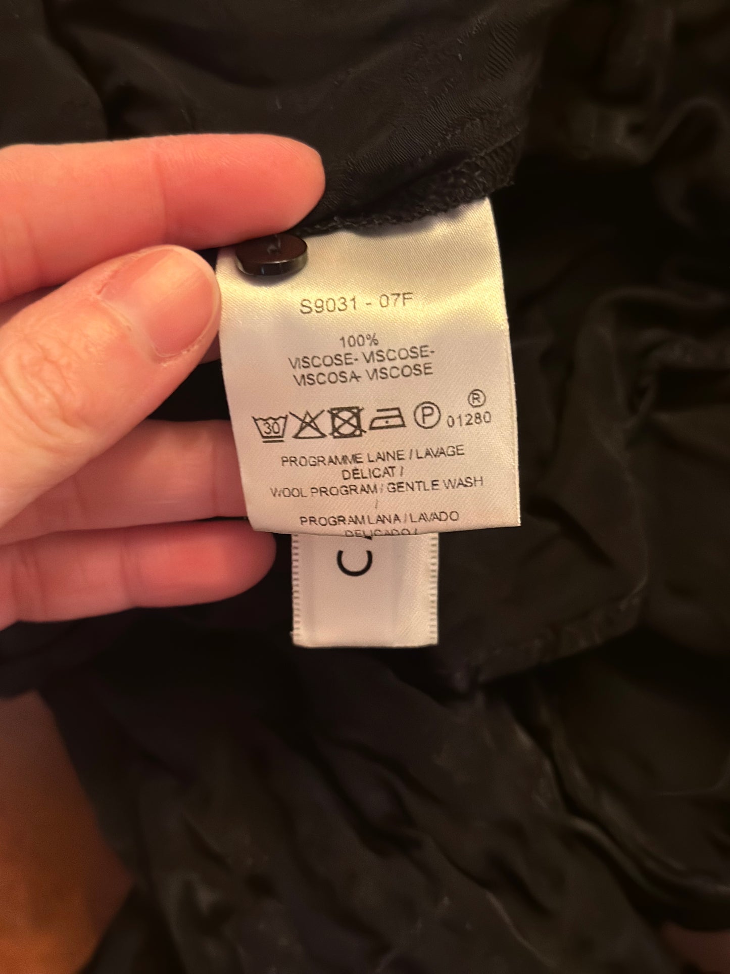Blouse noire jacquard motif léopard T.38