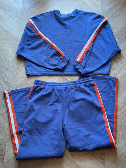 Ensemble jogging bleu sweat oversize pantalon T.38
