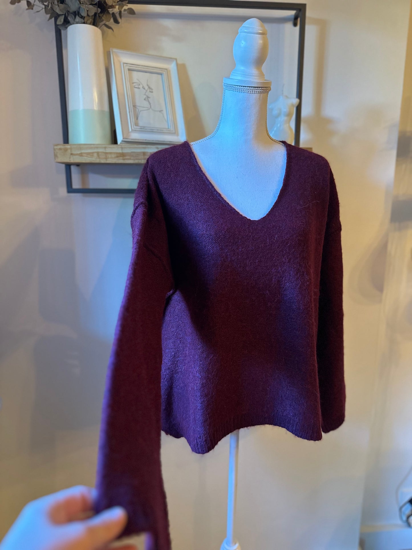 Pull doux en laine et alpaga T.38/40 Oversize
