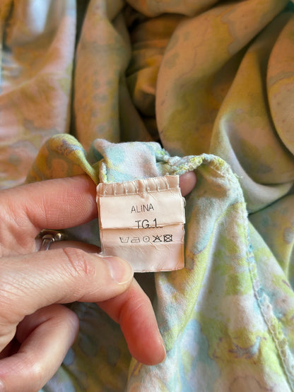 Robe longue fluide imprimé pastel T.U 38/42