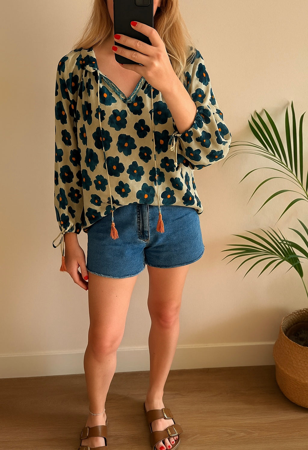 Blouse fluide imprimée fleurs T.38/40