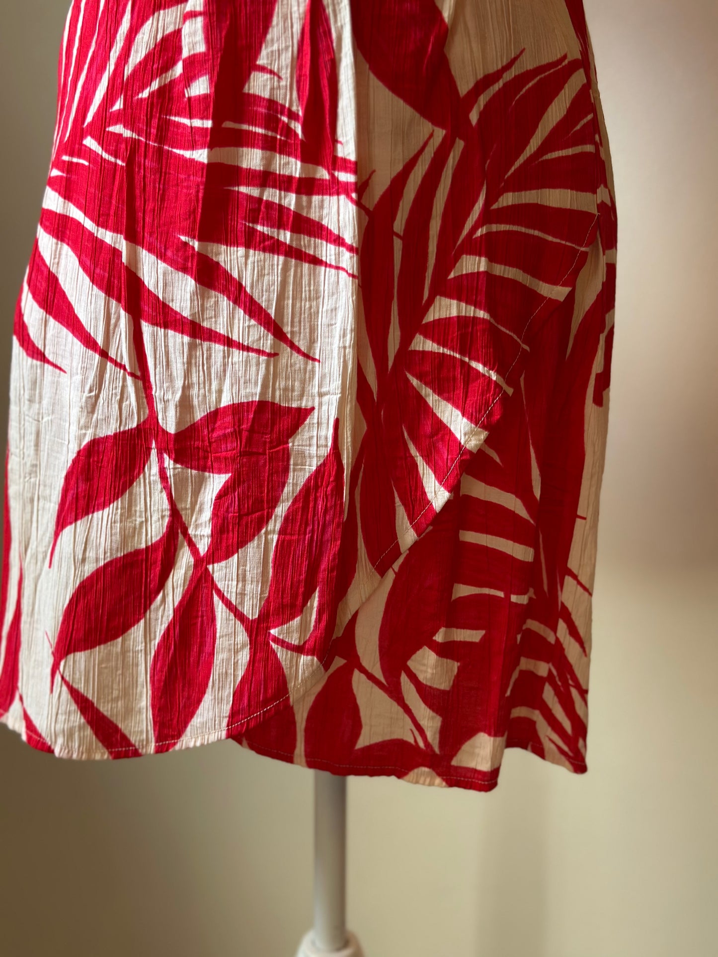 Robe midi fleurie rose T.36