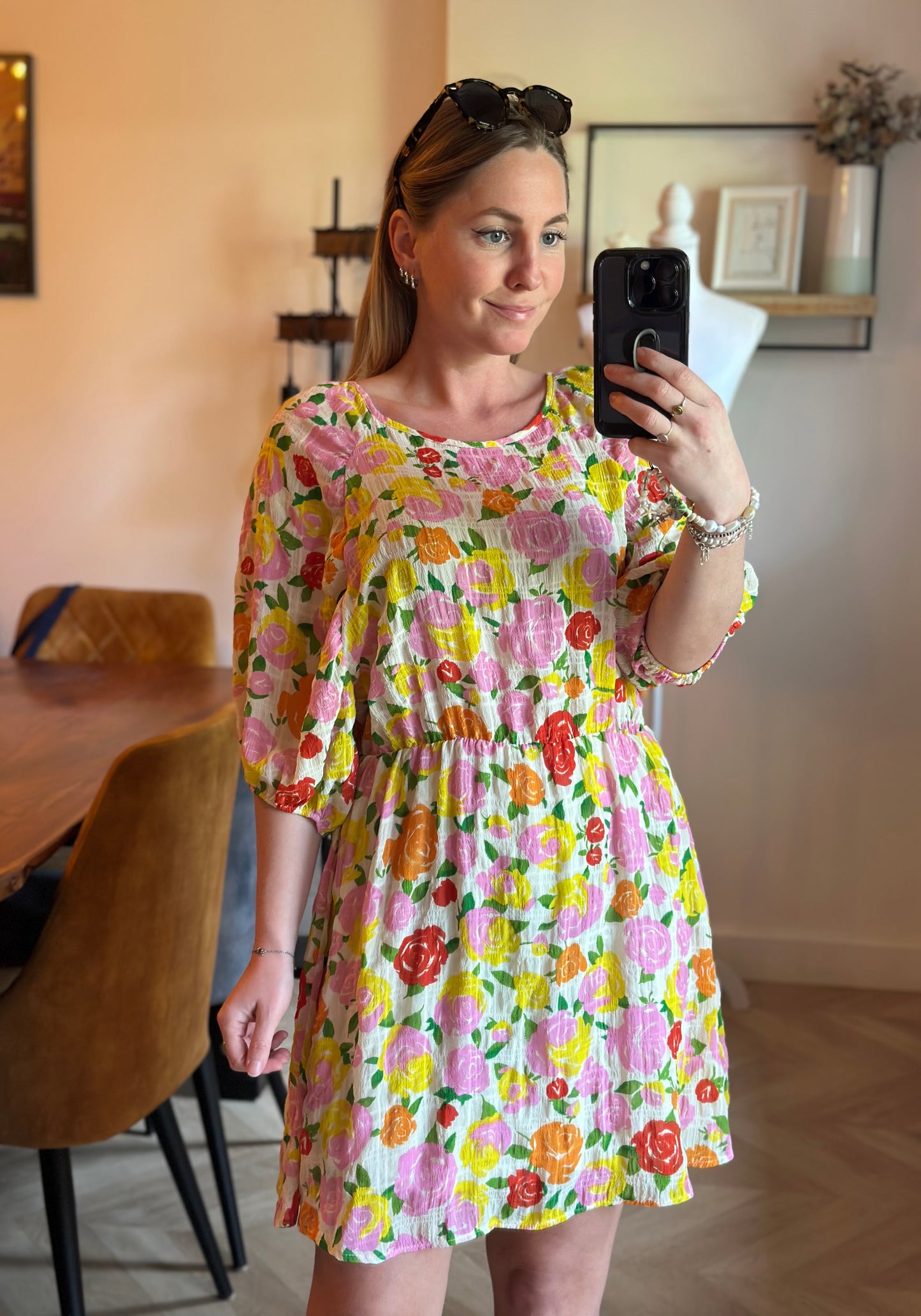 Robe d’été fleurie dos avec liens T.40