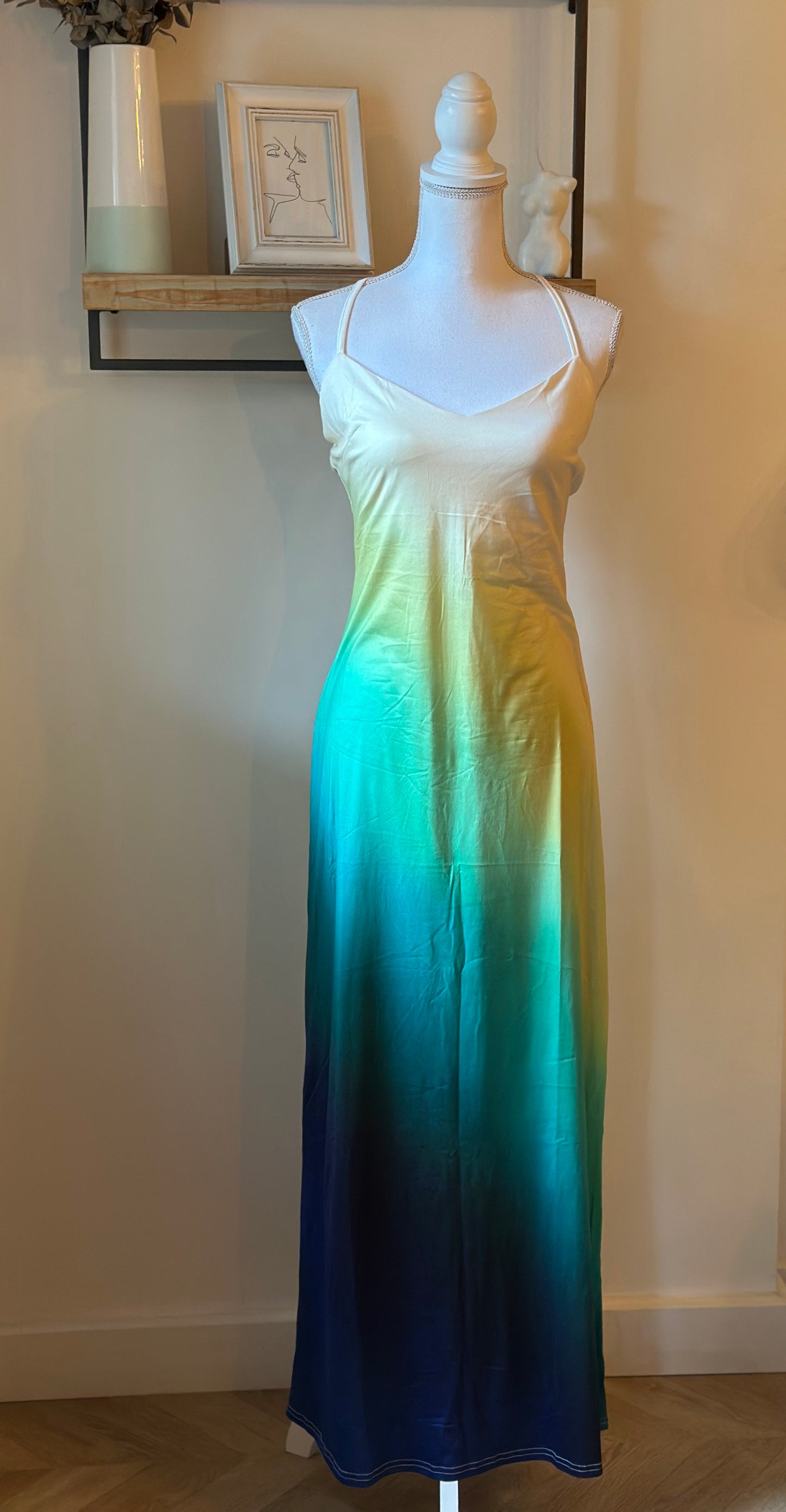 Robe longue dégradé multicolore dos nu T.36