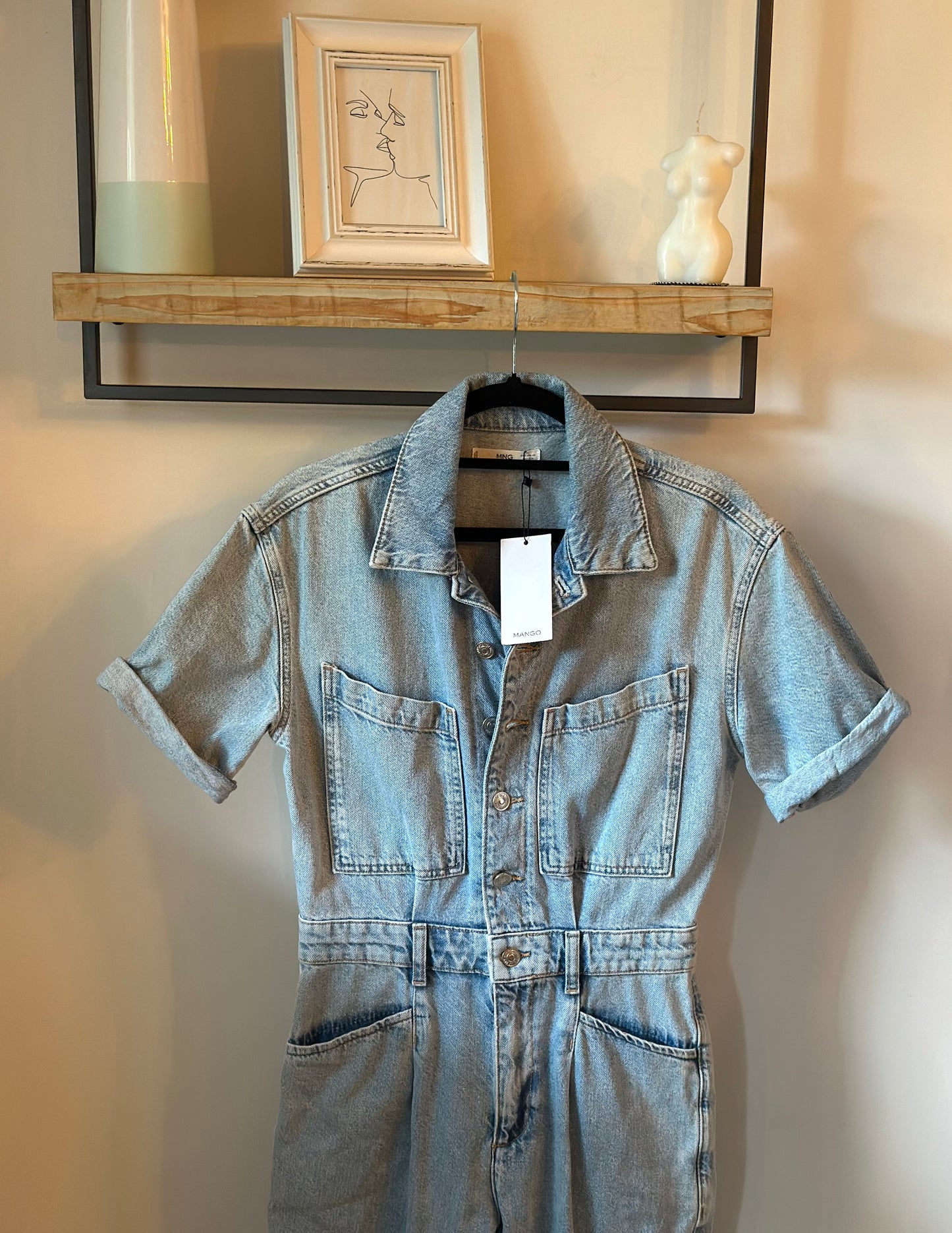 Combinaison en jean bleu neuve T.34