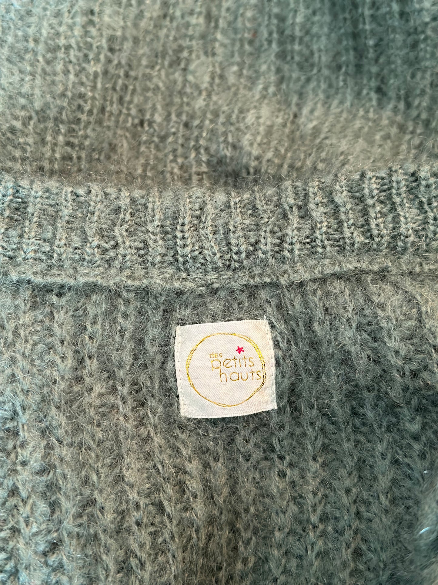 Gilet Delise vert clair mohair laine T.36
